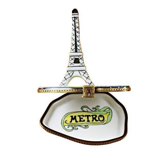 Eiffel Tower on Map Limoges Box - Limoges Box Boutique