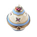 Floral Light Blue & Gold Cone Shape Porcelain Limoges Trinket Box - Limoges Box Boutique