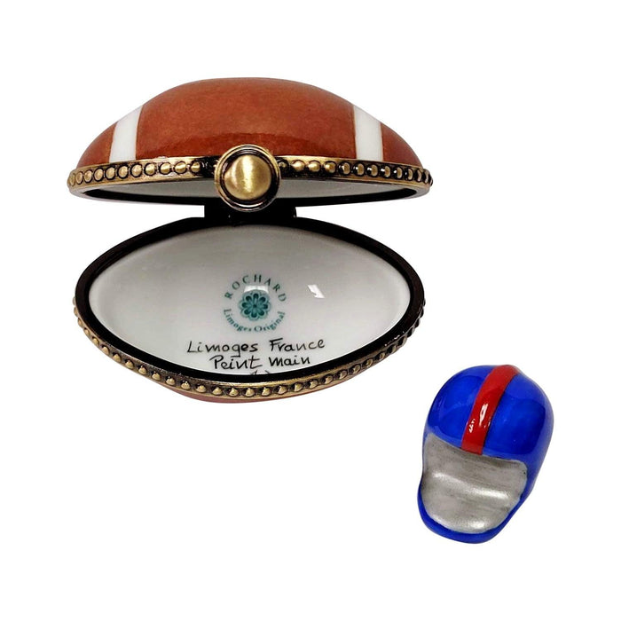 Football with Removable Football Helmet Limoges Box - Limoges Box Boutique