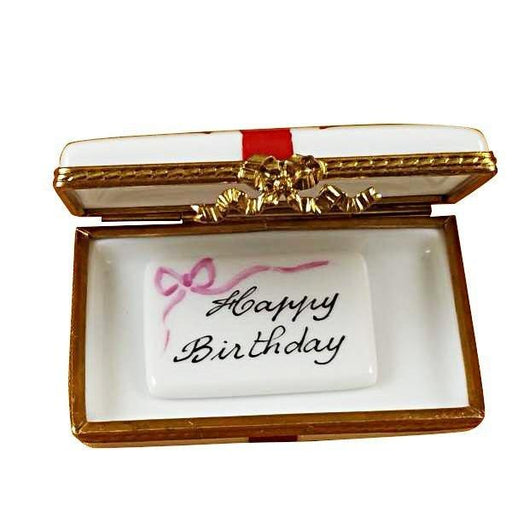 Gift Box w Red Bow - Happy Birthday Limoges Box - Limoges Box Boutique