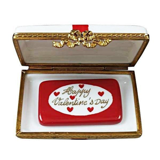 Gift Box with Red Bow - Happy Valentine's Day Limoges Box - Limoges Box Boutique