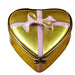 Gold Heart w Pink Bow & Chocolates Love - Limoges Box Boutique