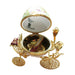 Gold Pink Cinderella Coach Limoges Porcelain Egg w Slipper Trinket Box - Limoges Box Boutique