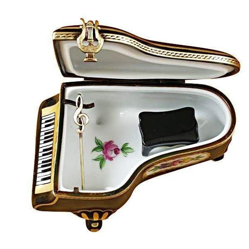 Grand Piano Floral with Porcelain Bench Limoges Box - Limoges Box Boutique
