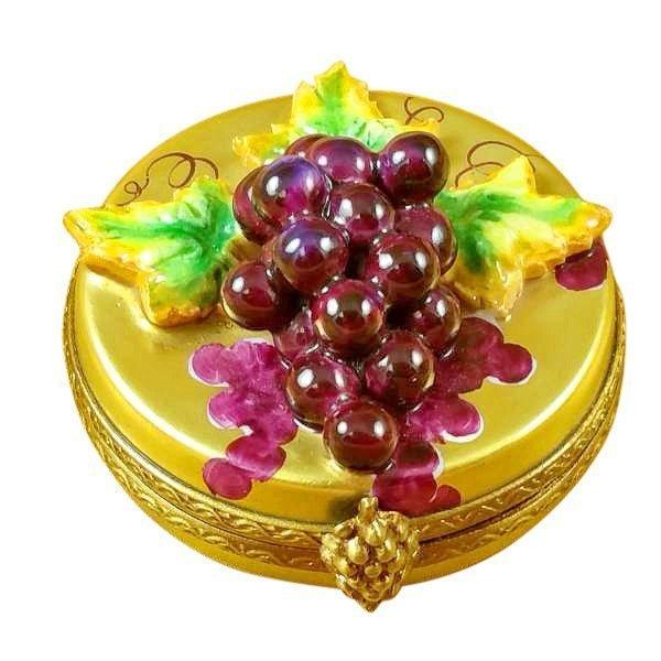 Grapes on Gold Oval Limoges Box - Limoges Box Boutique