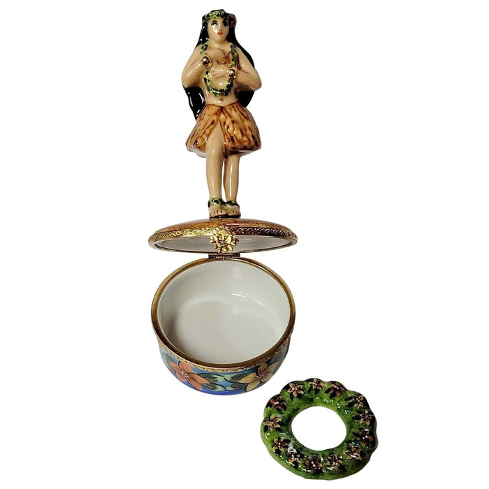 Hawaiian Hula Dancer with Removable Lei Limoges Box - Limoges Box Boutique
