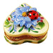 Heart Blue Flower w Ladybug Limoges Trinket Box - Limoges Box Boutique
