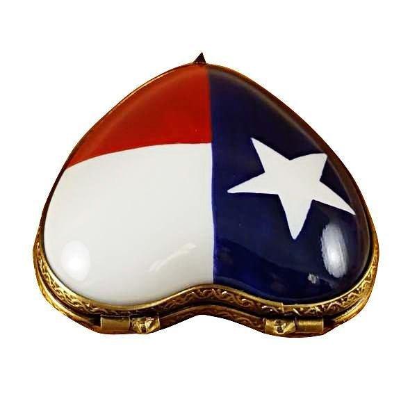 Heart - Texas Flag Limoges Trinket Box - Limoges Box Boutique
