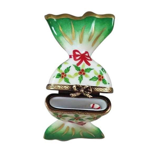 Holly Candy with Candy Cane Limoges Box - Limoges Box Boutique