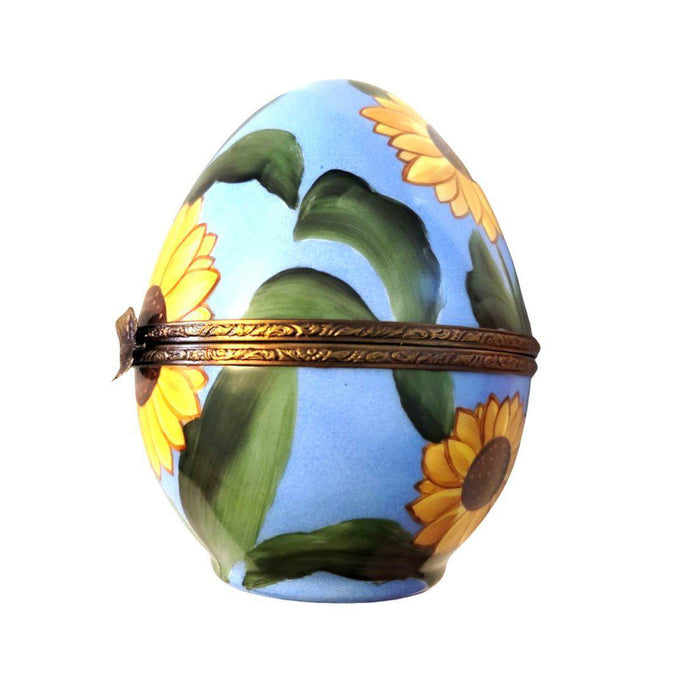 Very Large 6.5" Sunflower Daisey Egg - Limoges Box Boutique