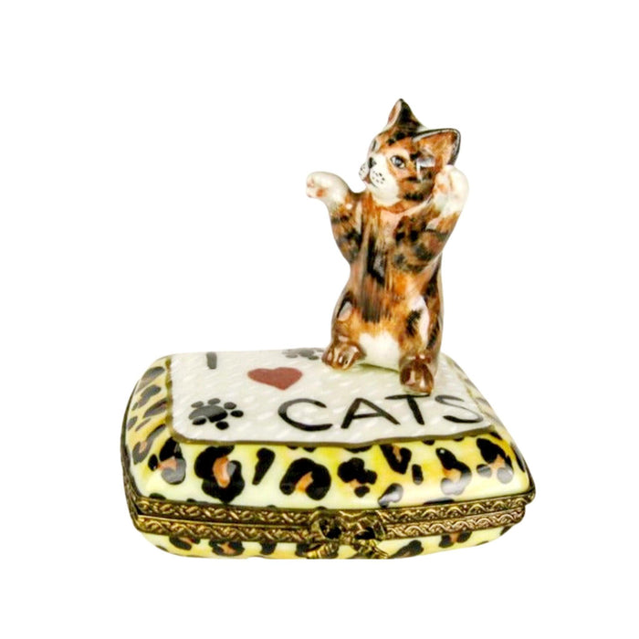I Love Cats Porcelain Limoges Trinket Box - Limoges Box Boutique