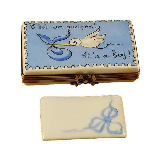 It's a Boy Blue Stork Limoges Box - Limoges Box Boutique