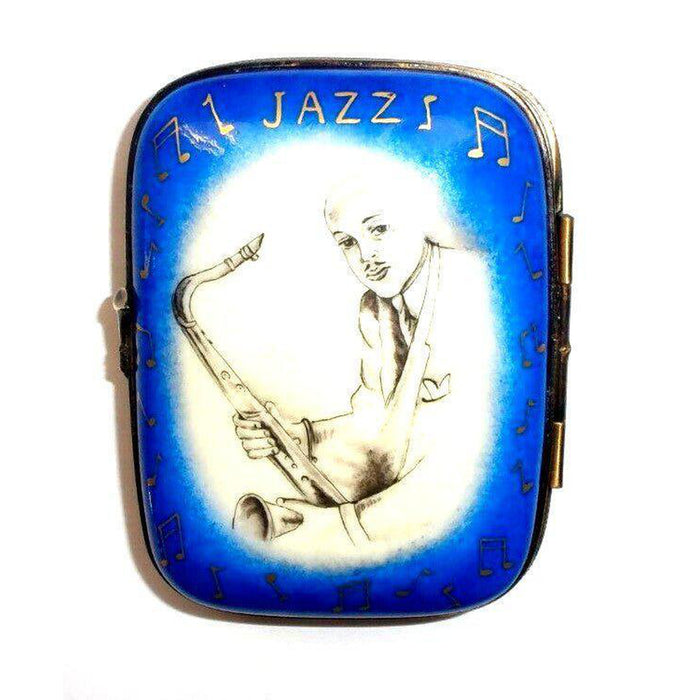 Jazz Saxophone Music Large 4" - Rare Limoges Box Figurine - Limoges Box Boutique