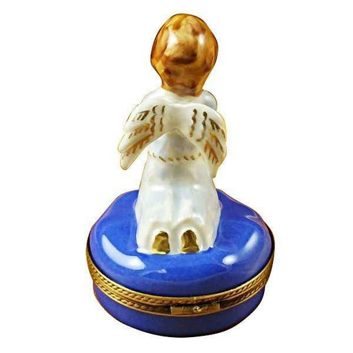 Kneeling Angel on Blue Base Limoges Box - Limoges Box Boutique