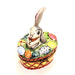 Long Earred Easter Bunny Rabbit w Limoges Porcelain Eggs Trinket Box - Limoges Box Boutique