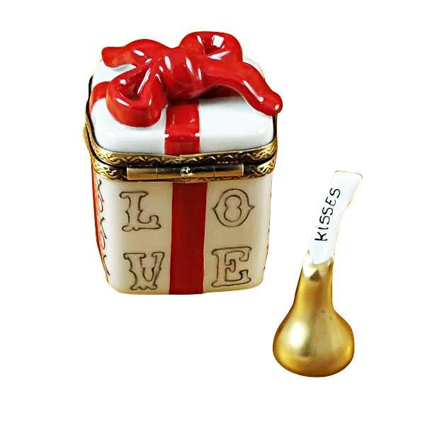 Love Gift Box w Xo-Xo And Removable Kiss Limoges Box - Limoges Box Boutique