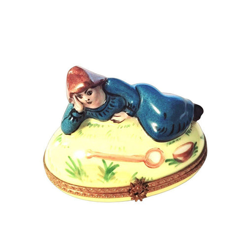 Maiden Woman Girl in Grass Limoges Box Figurine - Limoges Box Boutique