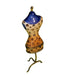 Mannequin Leapard Blue Print Fashion Dress Limoges Box - Limoges Box Boutique