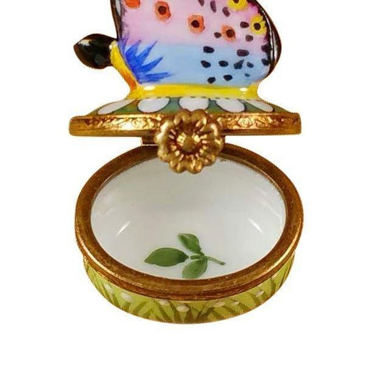 Mini Butterfly on Daisy Limoges Box - Limoges Box Boutique