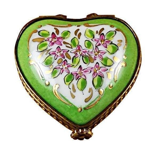 Mini Heart Roses on Green Base Limoges Trinket Box - Limoges Box Boutique