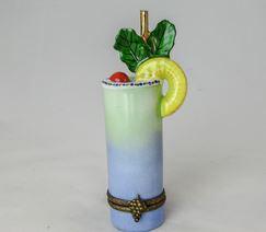 Mixed Drink Pineapple - RARE and RETIRED Porcelain Limoges Trinket Box - Limoges Box Boutique