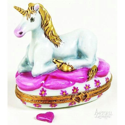 Mystical Pink Unicorn Limoges Box Artoria Limoges Box Figurine - Limoges Box Boutique