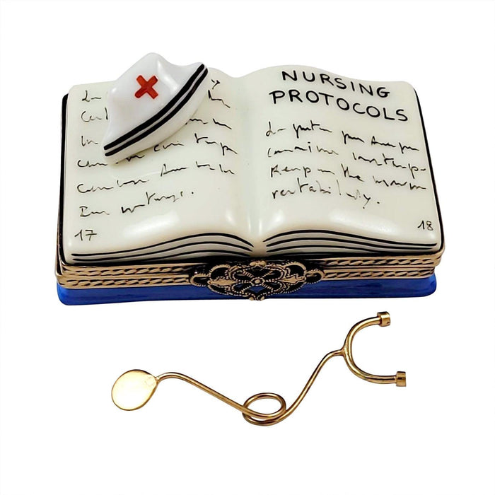 Nursing Book with Stethoscope Limoges Box - Limoges Box Boutique