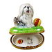 Old English Sheepdog with Ball Limoges Box - Limoges Box Boutique