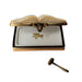 Open Law Book with Removable Brass Gavel Limoges Box - Limoges Box Boutique