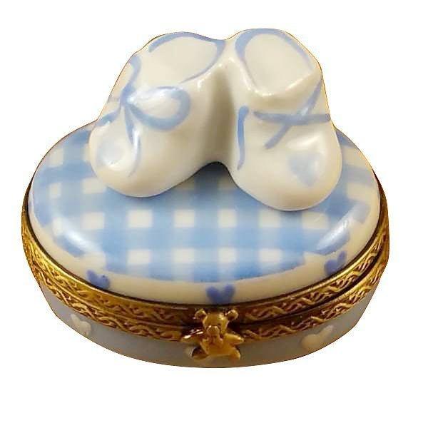 Oval - It's a Boy with Shoes Limoges Box - Limoges Box Boutique