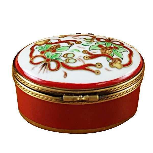 Oval Merry Christmas Limoges Box - Limoges Box Boutique