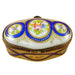Oval with Blue & Flowers Limoges Box - Limoges Box Boutique