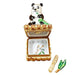 Panda with Removable Bamboo & Green Leaf Branch Limoges Box - Limoges Box Boutique