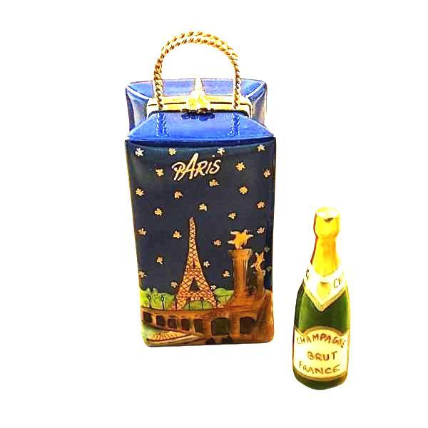 Paris by Night Giftbag with Bottle of Champagne Limoges Box - Limoges Box Boutique