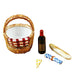Picnic Basket with Wine, Bread, Cheese & Napkin Limoges Box - Limoges Box Boutique