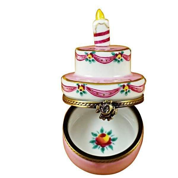 Pink Birthday Cake with Candle - 39 AGAIN Limoges Box - Limoges Box Boutique