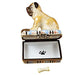 Pug with Spilt Water & Removable Bone Limoges Box - Limoges Box Boutique