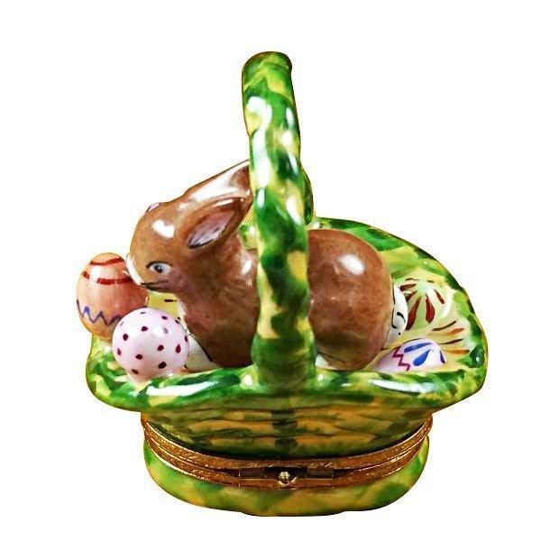 Rabbit Basket with Easter Limoges Porcelain Eggs Trinket Box - Limoges Box Boutique