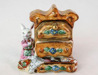Rabbit Dresser Porcelain Limoges Trinket Box - Limoges Box Boutique