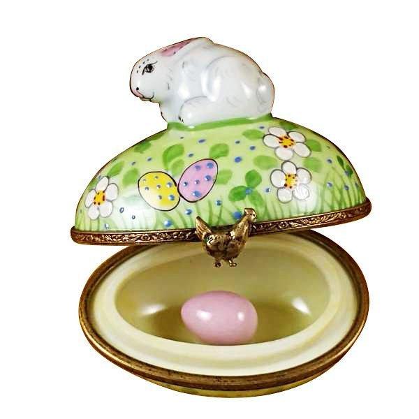 Rabbit On Easter Egg Limoges Porcelain - Limoges Box Boutique