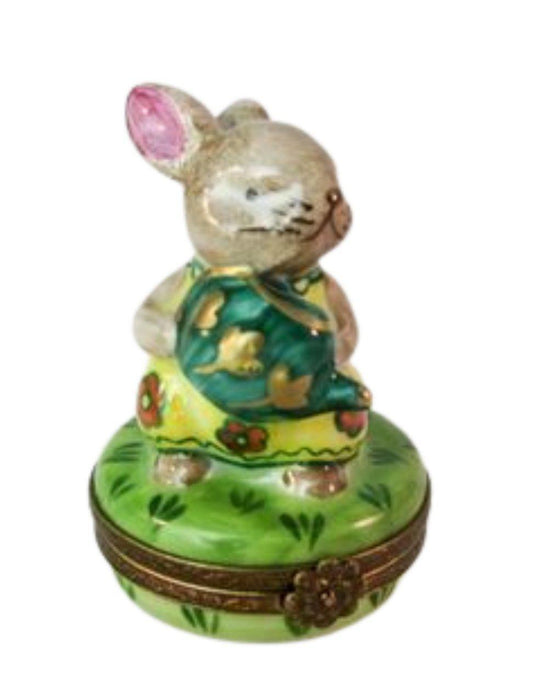 Rabbit Watering Can Porcelain Limoges Trinket Box - Limoges Box Boutique