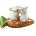 Rabbits Snuggling on Carrot Limoges Box - Limoges Box Boutique