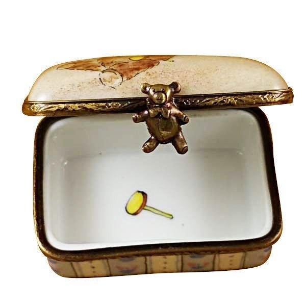 Rectangle Box with Teddy Bear Porcelain Limoges Trinket Box - Limoges Box Boutique