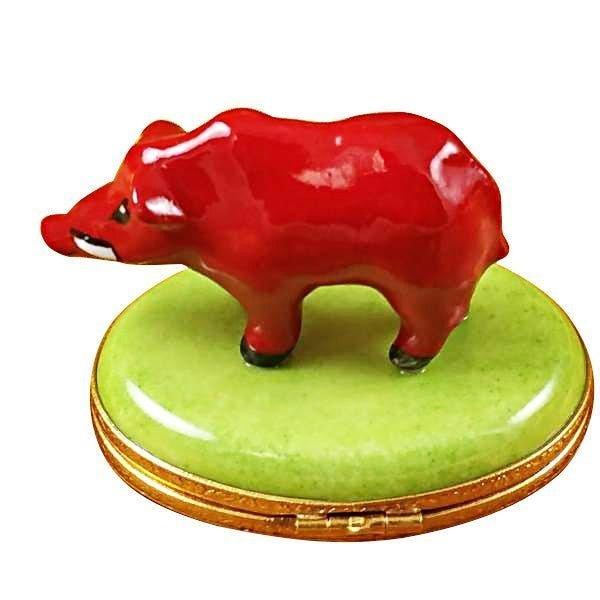 Red Boar Pig Limoges Box - Limoges Box Boutique