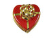 Red Heart Gold Bow with Truffle Limoges Trinket Box - Limoges Box Boutique
