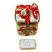 Red Ribbon Merry Christmas Box with Joyuese Noel Limoges box - Limoges Box Boutique