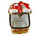 Red Ribbon Merry Christmas Box with Joyuese Noel Limoges box - Limoges Box Boutique