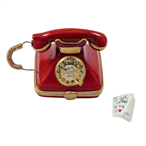 Red Telephone with Called to Say I Love You Limoges Box - Limoges Box Boutique