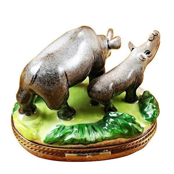 Rhino and Baby Limoges Box - Limoges Box Boutique