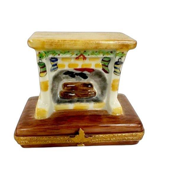 Santa in Fireplace Christmas -Limoges Box Figurine - Limoges Box Boutique